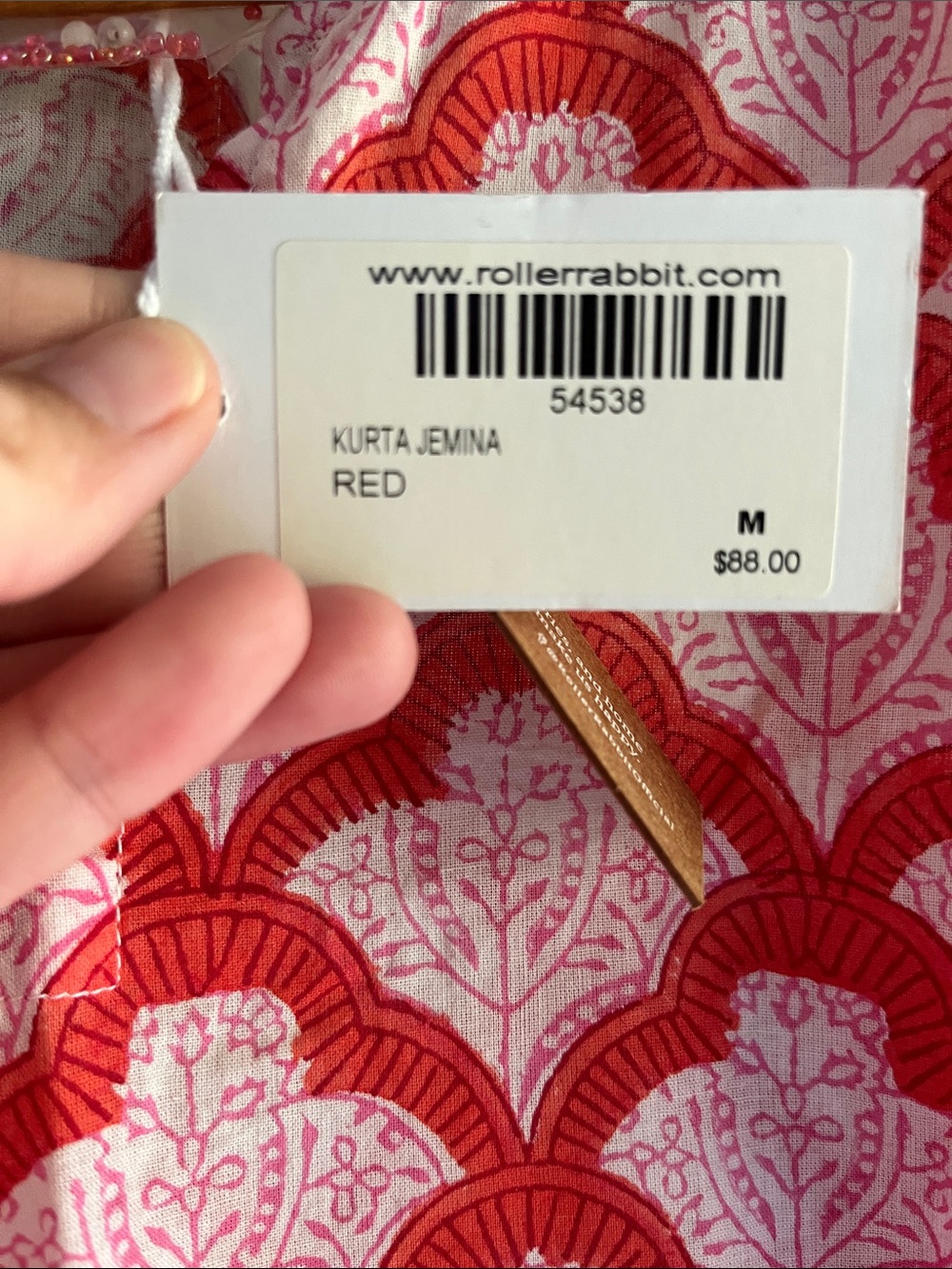 Roller Rabbit Kurta Jemina Red - Picture 4 of 5